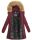 Marikoo Damen Winter Jacke Parka Mantel Winterjacke warm gefüttert B362 Weinrot Größe XL - Gr. 42