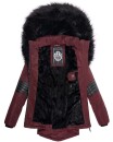 Navahoo Damen Winter Jacke Designer Parka mit Kunstfell B369 Weinrot Größe XS - Gr. 34