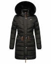 Navahoo Paula Damen Winter Jacke Mantel Parka warm gefütterte Winterjacke B383 Schwarz schwarzes Fell Größe S - Gr. 36