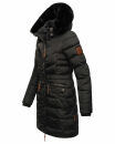 Navahoo Paula Damen Winter Jacke Mantel Parka warm gefütterte Winterjacke B383 Schwarz schwarzes Fell Größe S - Gr. 36