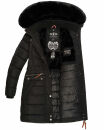 Navahoo Paula Damen Winter Jacke Mantel Parka warm gefütterte Winterjacke B383 Schwarz schwarzes Fell Größe S - Gr. 36