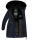 Navahoo Paula Damen Winter Jacke Mantel Parka warm gefütterte Winterjacke B383 Blau schwarzes Fell Größe XS - Gr. 34