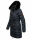 Navahoo Paula Damen Winter Jacke Mantel Parka warm gefütterte Winterjacke B383 Blau schwarzem Fell Größe S - Gr. 36