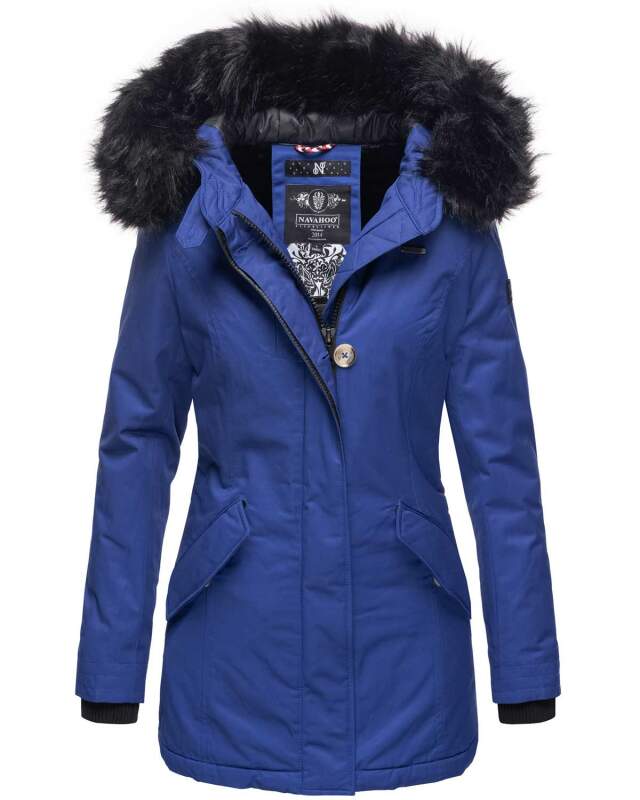 Navahoo Nisam Damen Winter Jacke warm gefüttert B626 Blue Jean Größe XS - Gr. 34