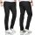 Maurelio Modriano Herren Designer Chino Stoff Hose Regular Slim MM-002 Schwarz W32 L32 - W32/32