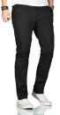 Maurelio Modriano Herren Designer Chino Stoff Hose Regular Slim MM-002 Schwarz W33 L32 - W33/32
