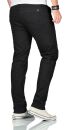 Maurelio Modriano Herren Designer Chino Stoff Hose Regular Slim MM-002 Schwarz W33 L32 - W33/32