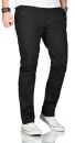 Maurelio Modriano Herren Designer Chino Stoff Hose Regular Slim MM-002 Schwarz W36 L32 - W36/32