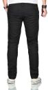Maurelio Modriano Herren Designer Chino Stoff Hose Regular Slim MM-002 Schwarz W36 L32 - W36/32