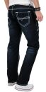 A. Salvarini Herren Designer Jeans Hose Dunkelblau dicke blaue Nähte W29-W42 03 W32 L30 - 32/30