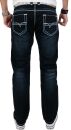 A. Salvarini Herren Designer Jeans Hose Dunkelblau dicke blaue Nähte W29-W42 03 W33 L30 - 33/30