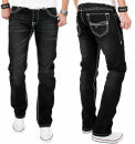 Alessandro Salvarini Herren Designer Jeans mit dicken...
