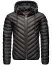 Navahoo Fey-Tun leichte Herren Steppjacke mit Kapuze und Stehkragen B837 Schwarz-Gr.S