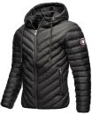 Navahoo Fey-Tun leichte Herren Steppjacke mit Kapuze und Stehkragen B837 Schwarz-Gr.L