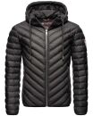 Navahoo Fey-Tun leichte Herren Steppjacke mit Kapuze und Stehkragen B837 Schwarz-Gr.XL