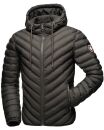 Navahoo Fey-Tun leichte Herren Steppjacke mit Kapuze und Stehkragen B837 Anthrazit-Gr.XXL