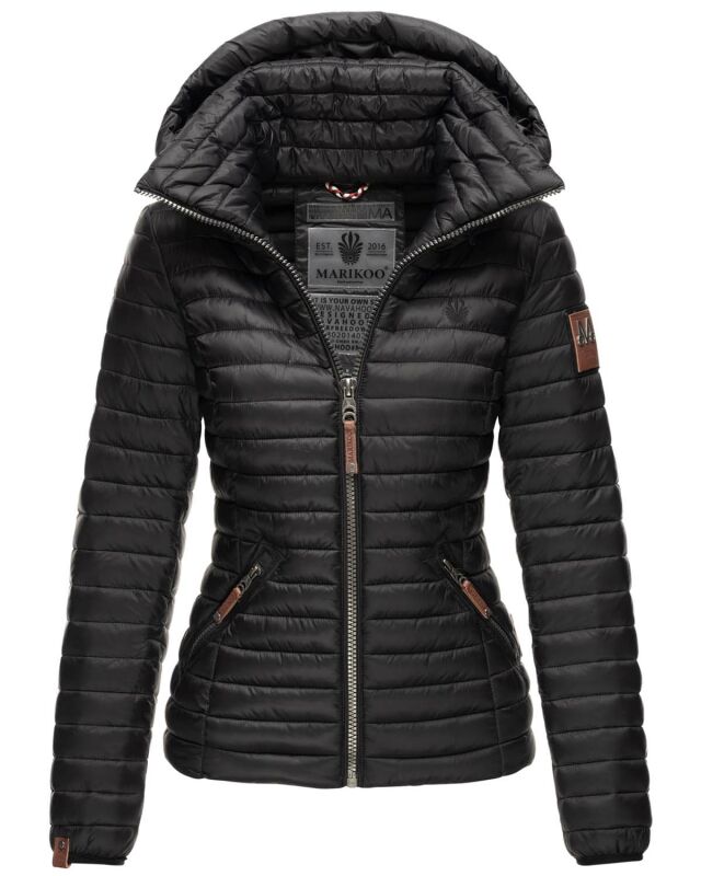 Marikoo Löwenbaby leichte Damen Steppjacke B839 Schwarz Größe L - Gr. 40