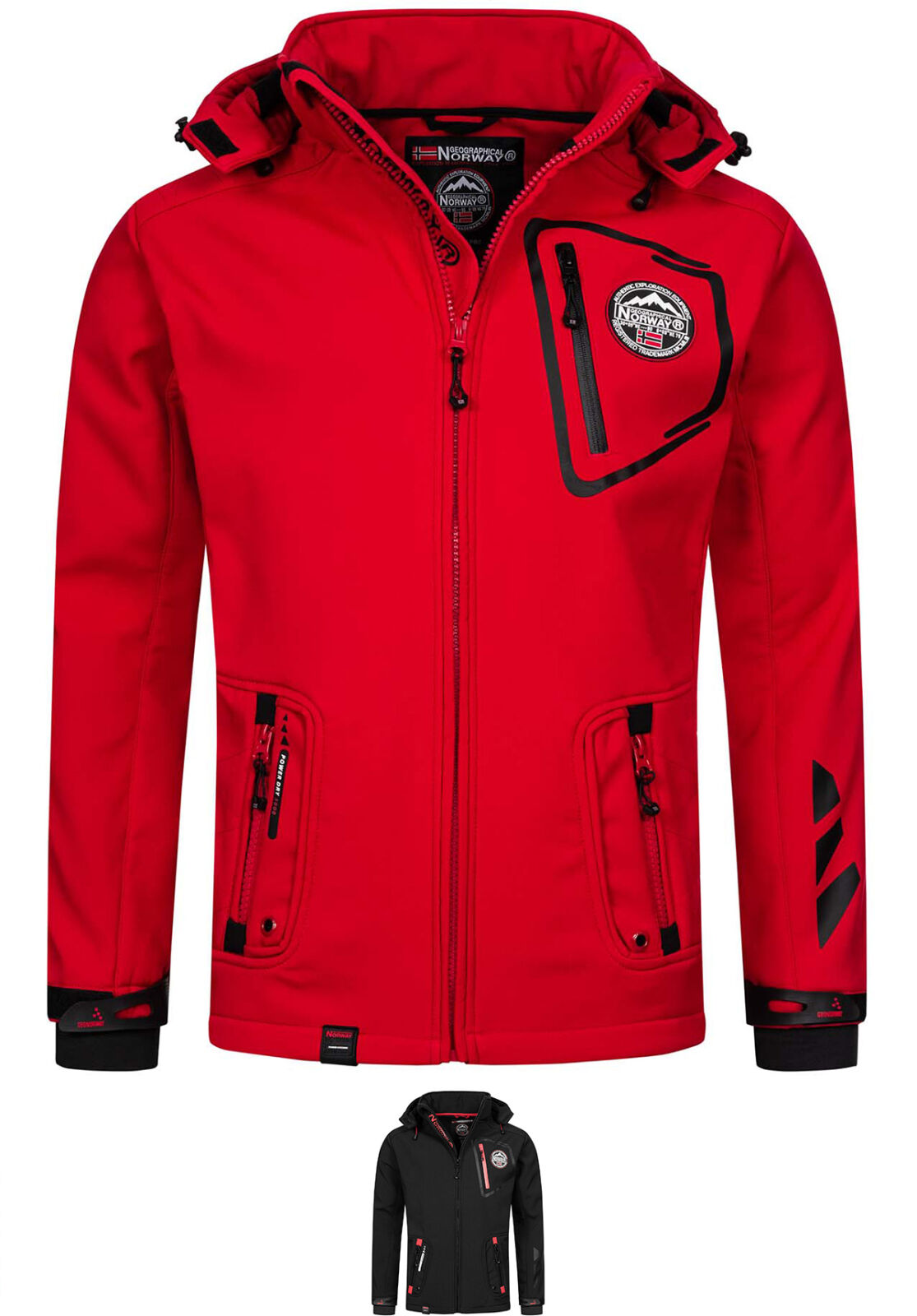 Geographical Norway Softshelljacke Herren - Wasserdichte Outdoorjacke Mit Kapuze
