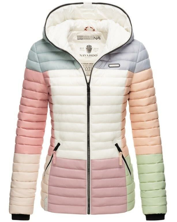 Navahoo Multikulti leichte Colour Blocking Damen Steppjacke B841 Pastell Größe XXL - Gr. 44