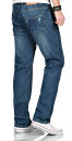 Alessandro Salvarini Herren Jeans Blau Gerades Bein O-212 W38 L32 - 38/32