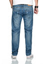 Alessandro Salvarini Herren Jeans Hellblau Gerades Bein O-213 W36 L30 - 36/30