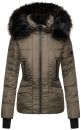 Navahoo Damen Winter Jacke warm gefüttert Teddyfell B361 Anthrazit Größe XL - Gr. 42