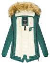 Marikoo Akira warme Damen Winter Jacke mit Kapuze B601 Ocean Green Größe L - Gr. 40