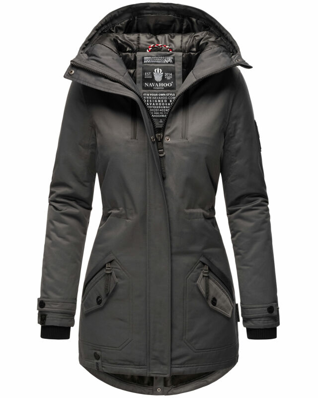 Navahoo Avrille Damen Wintejacke Parka gefüttert mit Kapuze B834 Anthrazit-Gr.S