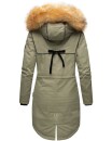 Navahoo warme Damen Winter Jacke lang mit Kunstfell B660 Grau Größe XS - Gr. 34