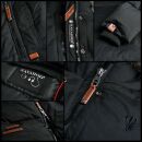 Navahoo Halina Damen Winter Steppmantel mit Kunstfell B803 Gelb Größe S - Gr. 36