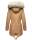 Navahoo Honigfee warme Damen Winter Jacke mit Kapuze und Kunstfell B805 Camel Größe M - Gr. 38
