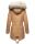 Navahoo Honigfee warme Damen Winter Jacke mit Kapuze und Kunstfell B805 Camel Größe M - Gr. 38