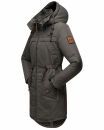 Marikoo Kamil warme Damen Winter Jacke lang mit Kapuze B807 Anthrazit Größe XS - Gr. 34