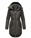 Marikoo Kamil warme Damen Winter Jacke lang mit Kapuze B807 Anthrazit Größe S - Gr. 36