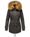 Marikoo La Viva Princess Damen Winterjacke mit Kapuze B813 Anthrazit Größe S - Gr. 36