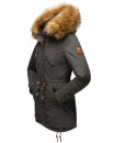 Marikoo La Viva Princess Damen Winterjacke mit Kapuze B813 Anthrazit Größe S - Gr. 36