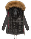 Marikoo La Viva Princess Damen Winterjacke mit Kapuze B813 Anthrazit Größe XXL - Gr. 44