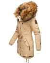 Marikoo La Viva Princess Damen Winterjacke mit Kapuze B813 Beige Größe S - Gr. 36