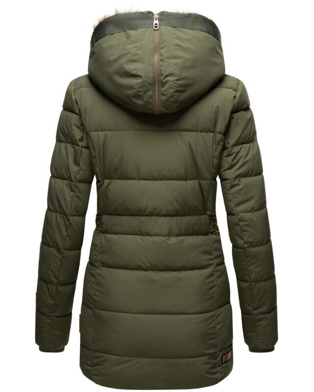 Marikoo warme Damen Winter Jacke gesteppt B817 Olive Größe S - Gr. 36