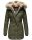 Marikoo warme Damen Winterjacke mit Kapuze Parka Kunstfell B817 Olive-Gr.L