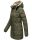 Marikoo warme Damen Winterjacke mit Kapuze Parka Kunstfell B817 Olive-Gr.L