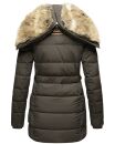 Marikoo warme Damen Winterjacke mit Kapuze Parka Kunstfell B817 Anthr.-Gr.XS