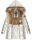Marikoo warme Damen Winterjacke mit Kapuze Parka Kunstfell B817 Silber-Gr.S