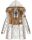 Marikoo warme Damen Winterjacke mit Kapuze Parka Kunstfell B817 Silber-Gr.L