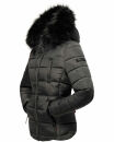 Marikoo warme Damen Winter Jacke gesteppt mit Kunstfell B618 Anthrazit Größe S - Gr. 36
