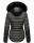 Marikoo warme Damen Winter Jacke gesteppt mit Kunstfell B618 Anthrazit Größe S - Gr. 36