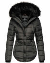 Marikoo warme Damen Winter Jacke gesteppt mit Kunstfell...