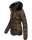 Marikoo warme Damen Winter Jacke gesteppt mit Kunstfell B618 Braun Größe XXL - Gr. 44