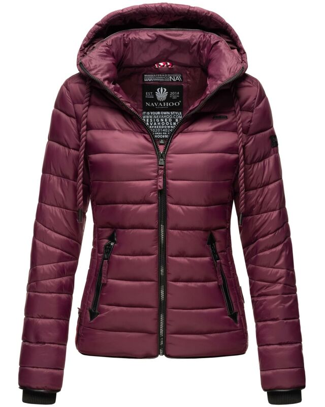 Navahoo Lulana Damen Steppjacke Übergangsjacke B650 Weinrot Größe S - Gr. 36