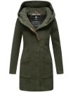 Marikoo Maikoo Damen Mantel mit Kapuze Trenchcoat Jacke B819 Forest Green Größe XS - Gr. 34